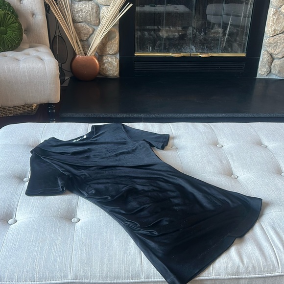 Alexander Wang Black Nylon Stretchy Wrapped Dress Size Large